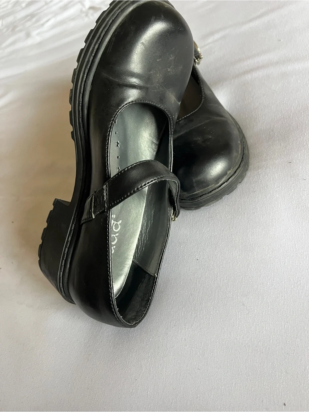 Mudd Essie Black Chunky Heel Mary Jane Shoes Size 4M